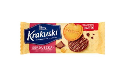 Ciastka Krakuski Serduszka w Czekoladzie 171G